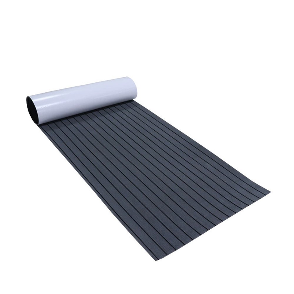 XWZFFAI Classic Boat Flooring Marine Mat EVA, Self-Adhesive Deck Marine Carpet Non-Slip Waterproof Foam Boat Decking Sheet for Kayak Yacht Golf Cart,Dark Grey,94.4"x35.4"