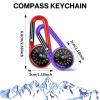 12 Pcs mini Compass Keychain for Kids Bulk, Small Pocket Magnetic Compass Survival Hiking for Outdoor Survival Camping Party Backpacking Accessory (Dark Colours) view 2