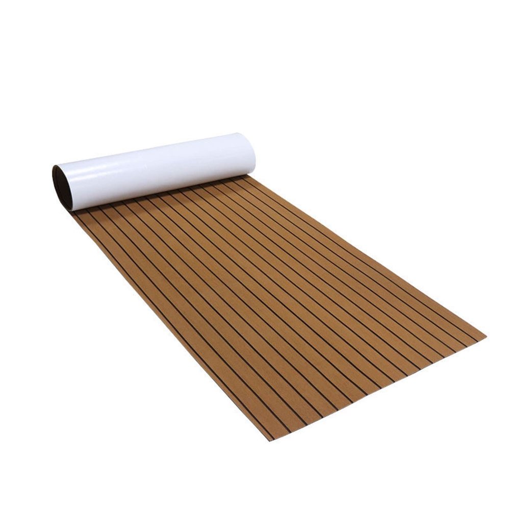 XWZFFAI Classic Self-Adhesive Foam Teak Decking 240 * 90CM EVA Foam Boat Flooring Teak Decking Anti Skid Mat Pad Boat Yacht Floor Carpet 240 * 60CM