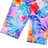 Girls Swimsuit UPF 50+ UV One Piece Swimwear Zipper Rashguard Bathing Suit S376_PinkFlower_6A view 4