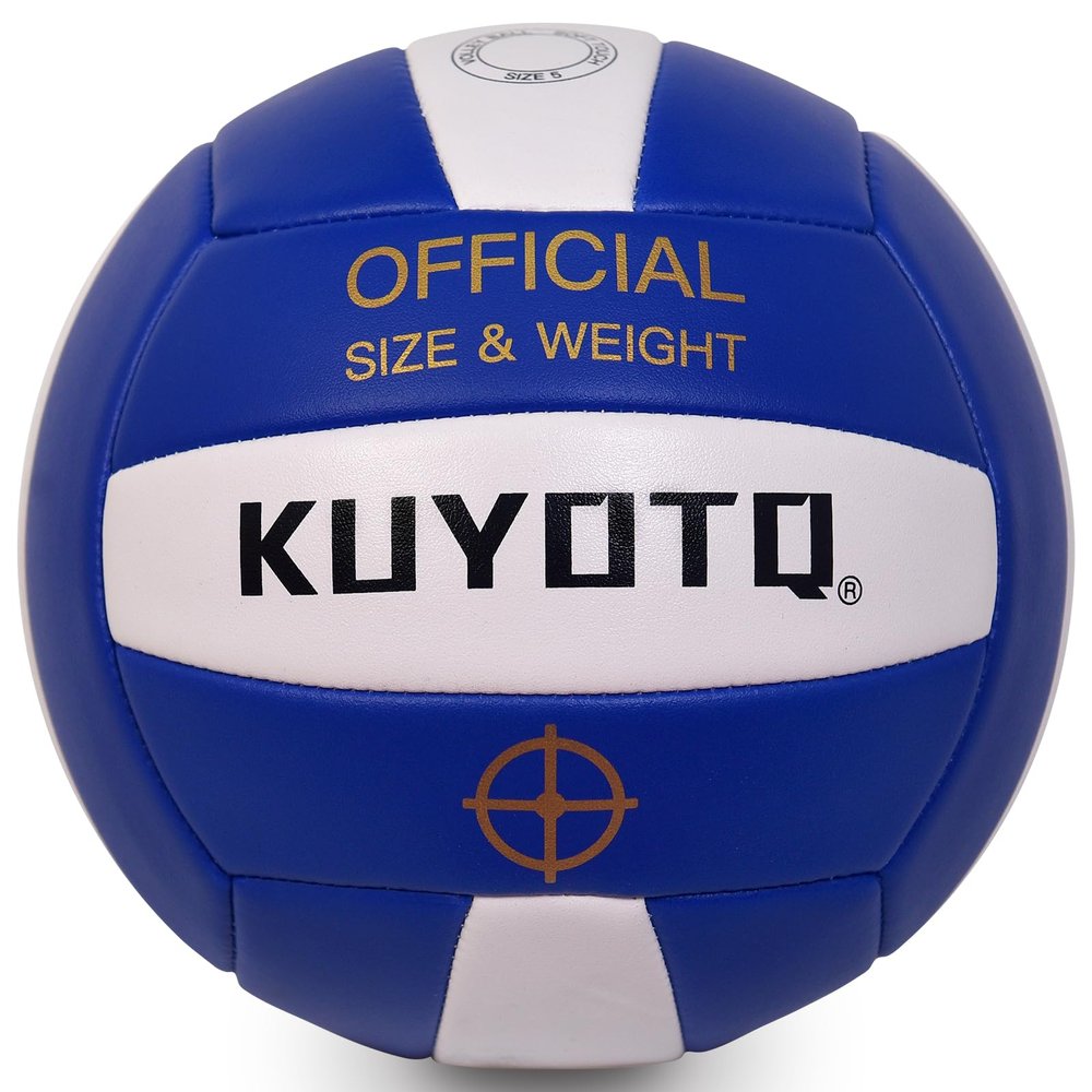 KUYOTQ Blue Beach Volleyball Official Size Thickened Surface Soft Leather Outdoor Volleyball Waterproof in&Outdoor for Youth Womens Adults,Beach Play,Game,Training(Deflated)