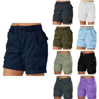 ZHUER Hiking Cargo Shorts for Women 2024 Summer High Waisted Stretch Athletic Shorts Outdoor Casual Cargo Shorts with Pockets