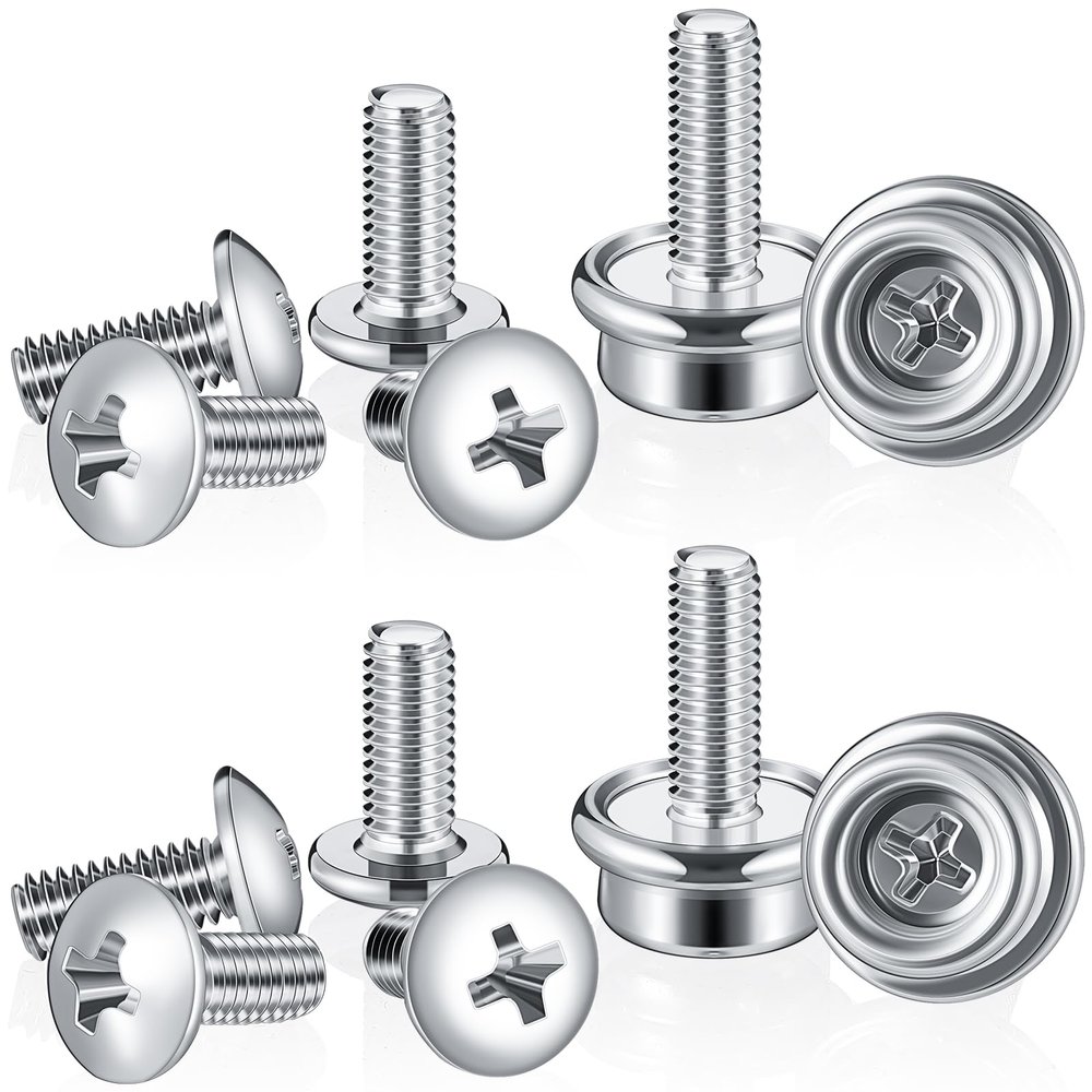 Blulu 12 Pcs Stainless Steel Football Helmets Visor Screws, Hockey Helmet Repair Mask Screw Kit with 12mm and 10mm Screws Hockey Helmet Screw Facemask Hardware Kit for Youth Football