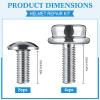 Blulu 12 Pcs Stainless Steel Football Helmets Visor Screws, Hockey Helmet Repair Mask Screw Kit with 12mm and 10mm Screws Hockey Helmet Screw Facemask Hardware Kit for Youth Football view 2