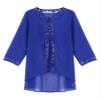 Hularka Women's Mother of The Bride Pants Suits Chiffon Lace 3 Piece Wedding Guest Outfits Evening Gowns Sets Q Blue X-Large view 3