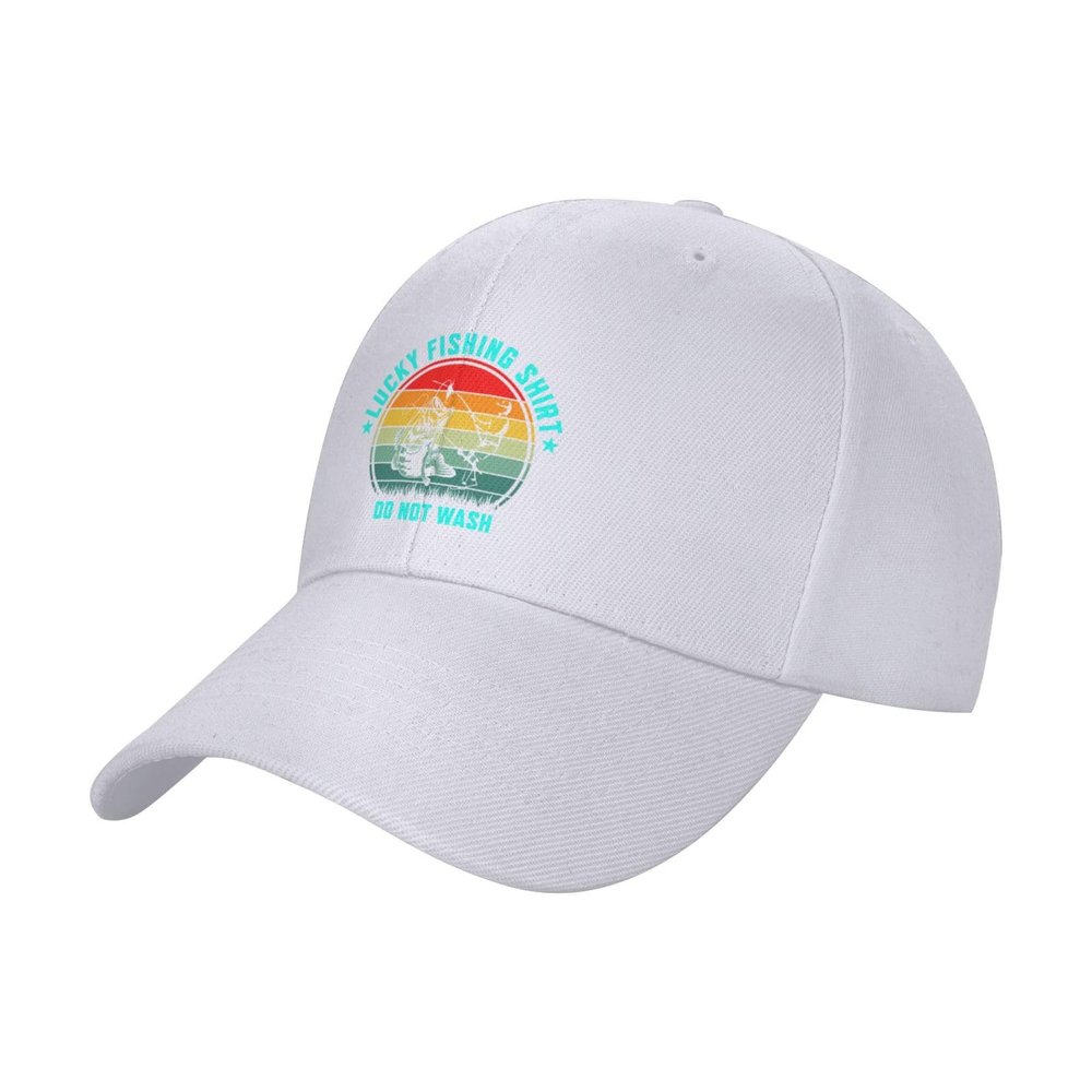 Adjustable Lucky Fishing Shirt Do Not Wash Baseball Cap Women Men Hat Truck Driver Baseball Caps Sun Hats White