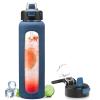 Kodrine Water Bottle With Straw 24 oz Glass Water Bottle Black and 32 oz Water Bottle Navy Blue Bundle Items view 3