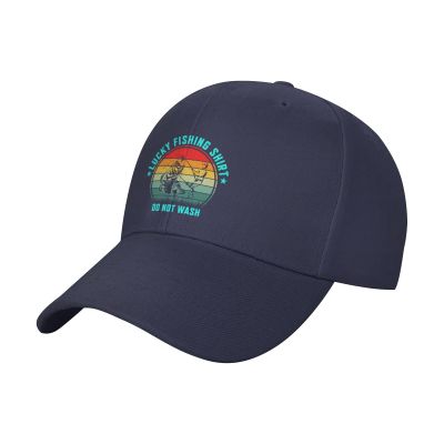 Adjustable Lucky Fishing Shirt Do Not Wash Baseball Cap Women Men Hat Truck Driver Baseball Caps Sun Hats Navy Blue