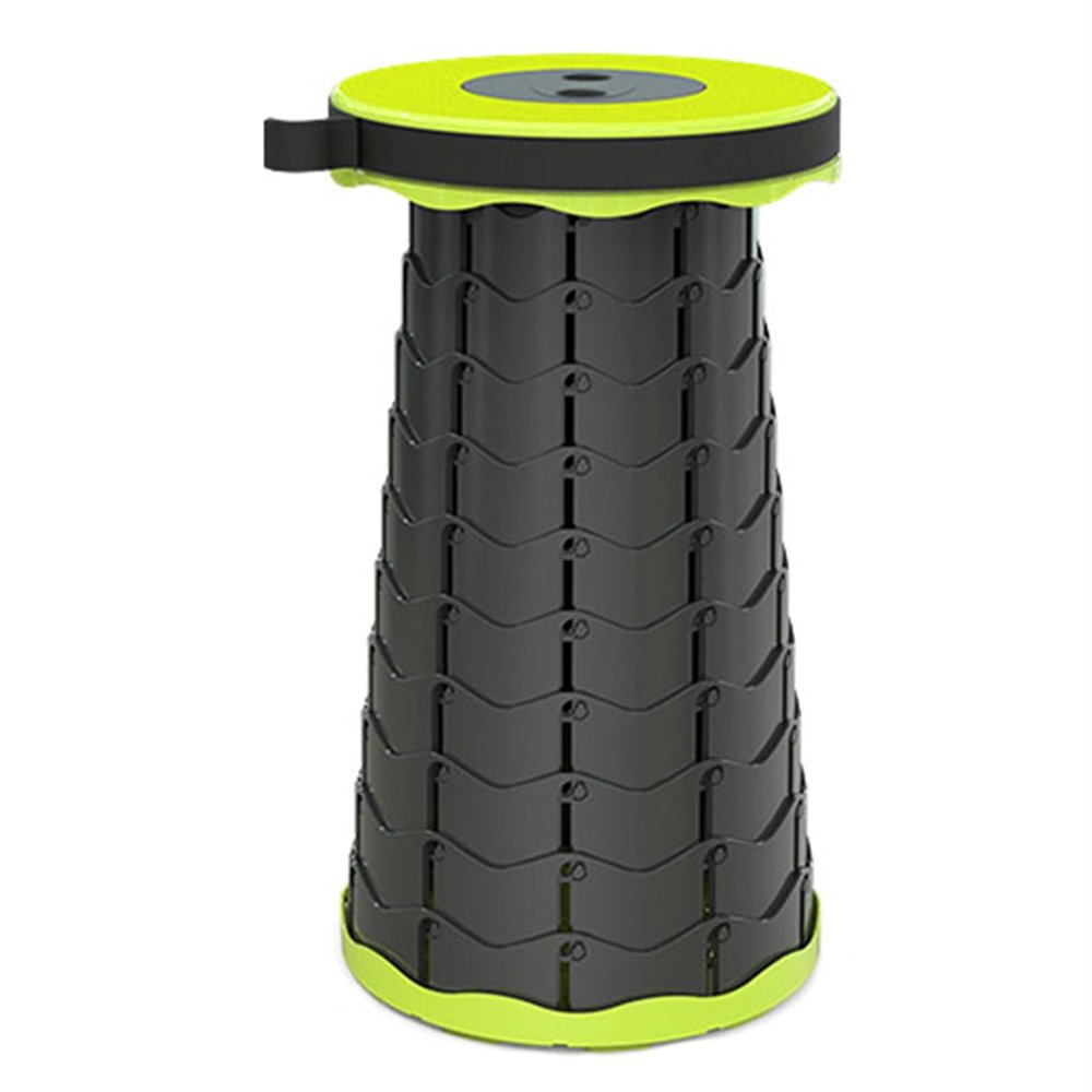 SPXTOM Portable Stool, Compact Folding Chair, Retractable Camping Stool, Collapsible, Height Adjustable, Lightweight, for Outdoor Fishing Hiking Gardening (Color : Green)