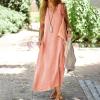 Akivide Women's Sleeveless Cotton Linen Maxi Dress Casual Loose V Neck Tank Dress Summer Flowy A-Line Sundresses view 2