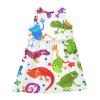 Aflyko Girls Dresses Rainbow Cartoon Frog Lizard Snake Summer Sleeveless Dress Casual Fit Toddler Playwear Infant Lovely Everyday Wear Themed Birthday Party Dress 3T view 4