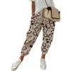 Akivide Womens Cotton Linen Floral Print Pants with Pockets Casual Loose Harem Baggy Wide Leg Drawstring Cropped Trousers, Medium view 1