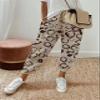 Akivide Womens Cotton Linen Floral Print Pants with Pockets Casual Loose Harem Baggy Wide Leg Drawstring Cropped Trousers, Medium view 2