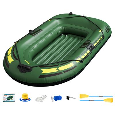 RWGOVLU Large Inflatable Boat, Kayak, 2 Person PVC Material Canoe Kayak Rubber Dinghy Thicken Foldable Inflatable Fishing Boat