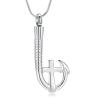 AIWENXI Fishhook Urn Necklace for Ashes Mini Cross Cremation Jewelry Stainless Steel Fishing Keepsake Ash Pendant Heaven Memorial Cremation Jewelry for Women Men Gifts view 1