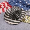 Straw Cowboy Hat for Men Women Stripe Star Sun Hat Cowgirl National Day Panama with Chin Strap Summer Sombrero Parade Bucket Black view 2