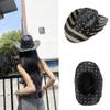 Straw Cowboy Hat for Men Women Stripe Star Sun Hat Cowgirl National Day Panama with Chin Strap Summer Sombrero Parade Bucket Black view 3