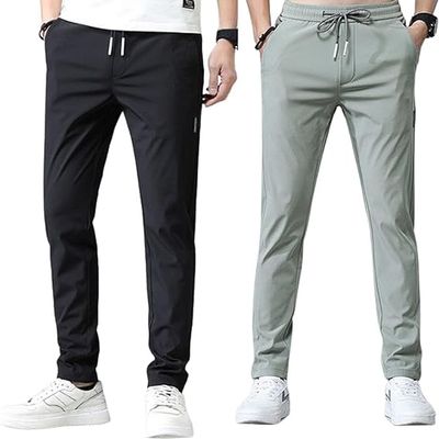 2PCS Fast Dry Stretch Pants Light and Thin, Unisex Quick Dry Pull-On Stretch Pants, Beva Wear Glide Pants (B,4XL)