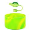 QIANHAI Silicone Boots with Straw Lip Compatible for Stanley 40oz Tumbler & IceFlow 30 20Oz Sport Water Bottle Bottom Sleeve HydroFlask 12-24oz Cup Accessories (Jungle Turtle) view 1