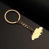 Huangshanshan Stainless Steel Jamaica Map Keychain for Women Men Jamaican Jewelry (gold city name) view 2