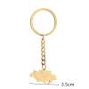 Huangshanshan Stainless Steel Jamaica Map Keychain for Women Men Jamaican Jewelry (gold city name) view 3