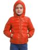 ACSUSS Kids Teens Winter Coat Puffer Jackets Boys Girls Long Sleeve Zip Up Hoodie Ultra Lightweight Down Coat Orange 9-10 Years view 1