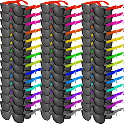 Jorpneost 100 Pack Neon Sunglasses, 20 Colors, Retro Sunglasses with UV Protection for Summer Pool Beach Party, Outdoor Activities and Classroom Prizes