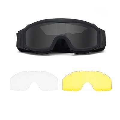 LEJUNJIE Airsoft Goggles, Tactical Safety Goggles Anti Fog Paintball Goggles with 3 Interchangeable lens Hunting Cycling
