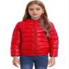 ACSUSS Kids Teens Winter Coat Puffer Jackets Boys Girls Long Sleeve Zip Up Hoodie Ultra Lightweight Down Coat Red 9-10 Years view 2