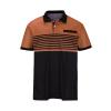 Generic Men Fashion Color Block Polo Shirts Short Sleeve Button Lapel Tennis Golf Tshirt Casual Striped Moisture Wicking Workout Tops Orange, Medium view 3