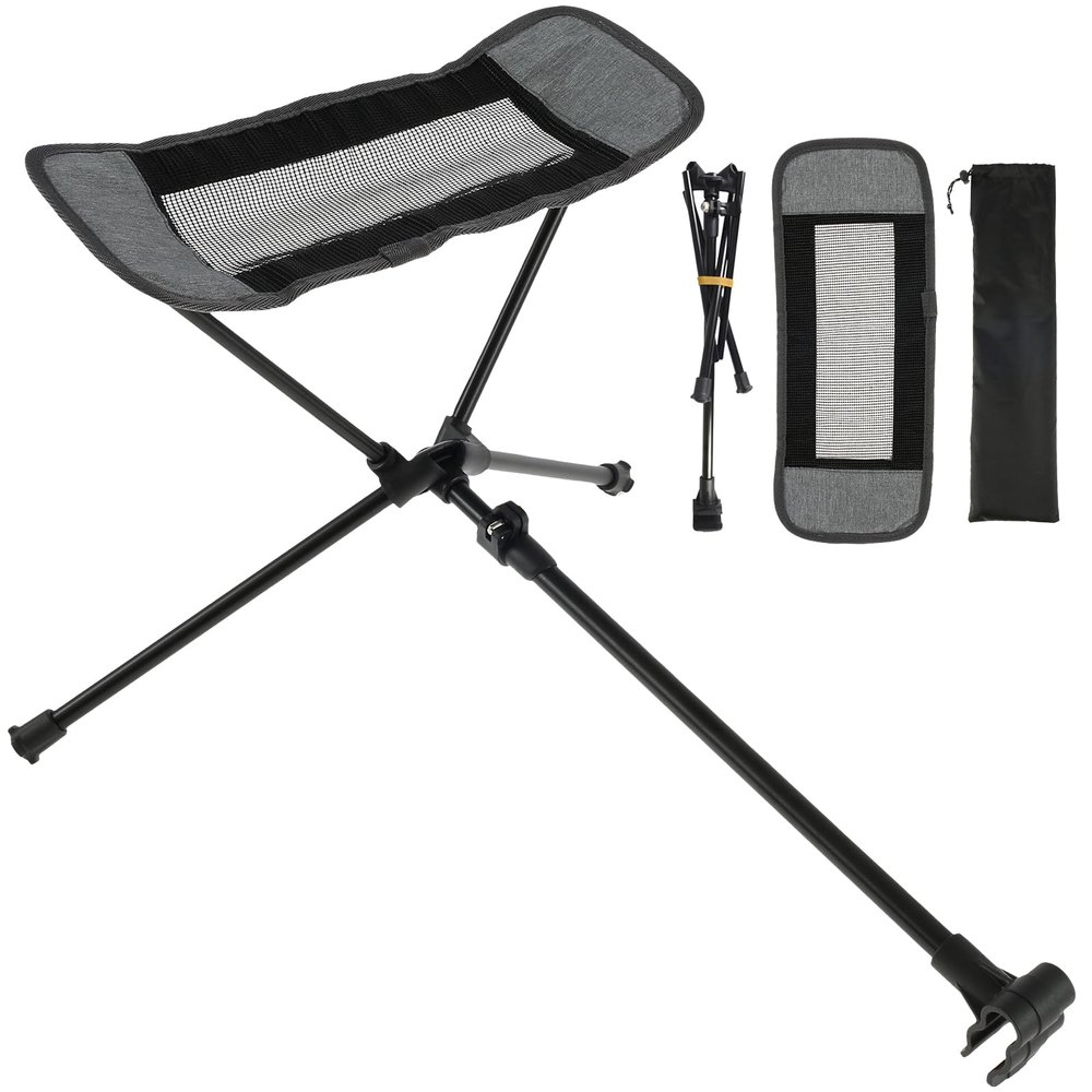 Camping Chair Foot Rest, Camp Chair Footrest Foldable Camping Footrest Retractable Camp Footrest Hammock Chair Foot Rest Outdoor Camping Chair Accessories for Hiking Travel(grey)