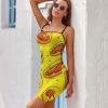 Hot Dog Women's Mini Dress Sexy Bodycon Dress Spaghetti Strap Short Backless Club Dress XL view 2