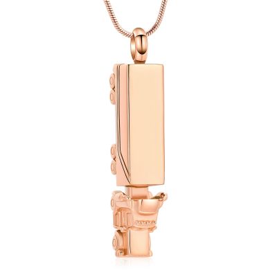 AIWENXI Urn Necklace for Ashes for Men Truck Cremation Jewelry Adults Stainless Steel 18 Wheeler Semi Truck Keepsake Urn Pendant Ashes Memorial Necklaces Jewelry Locket Gifts