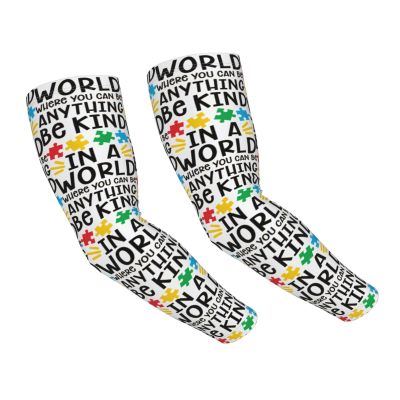 LVGOOKI Autism Arm Sleeves Fashion Autism Awareness Sun Sleeves Packable Outdoor Arm Sleeves for Women and Men