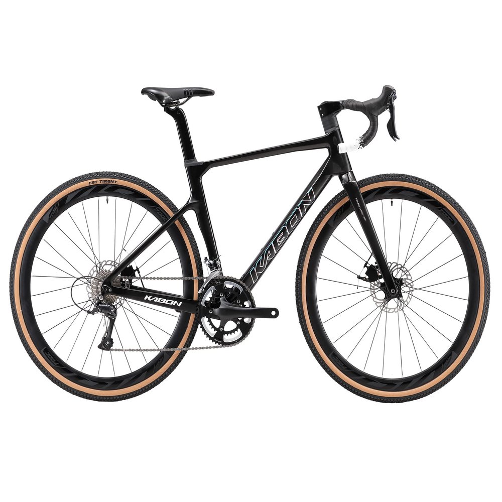 KABON Carbon Gravel Road Bike, T800 Carbon Fiber Frame Racing Bicycle with R8000 22 Speed Disc Brake 700cX40c Tires Bike for Adult