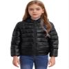 ACSUSS Kids Teens Winter Coat Puffer Jackets Boys Girls Long Sleeve Zip Up Hoodie Ultra Lightweight Down Coat Black 5-6 Years view 2