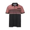 Generic Men Fashion Color Block Polo Shirts Short Sleeve Button Lapel Tennis Golf Tshirt Casual Striped Moisture Wicking Workout Tops Pink, X-Large view 3