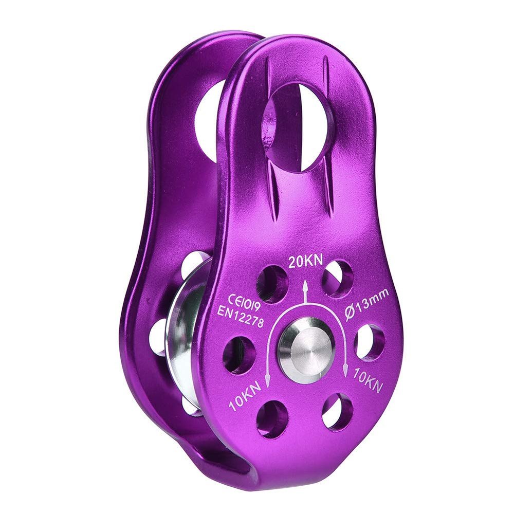 Alomejor Heavy Duty Pulley Block 1000kg Strength for Climbing with Anti Skid Side Plates for 8 to 12mm Rope ()
