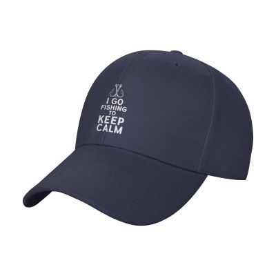Adjustable I Go Fishing to Keep Calm Baseball Cap Women Men Hat Truck Driver Baseball Caps Sun Hats Navy Blue