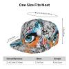 Luirioe Graffiti Art Baseball Cap,Funny Print Adjustable Flat Bill Brim Cap Hip Hop Hat Baseball Cap for Men Women view 4