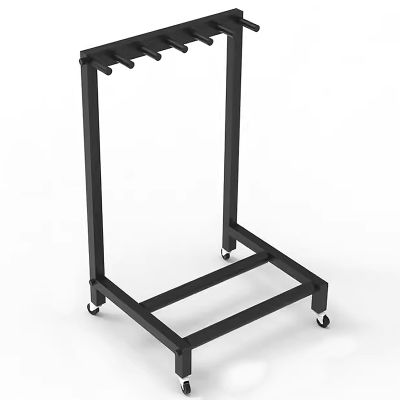 Kids Tennis Racquet Storage Rack, Home/Kindergarten/Gymnasium Mobile Badminton Racket Metal Display Stand, Hold 5 6 7 Rackets, Black Heavy Duty Steel Frame ( Color : Black , Size : Hold 6 Rackets )