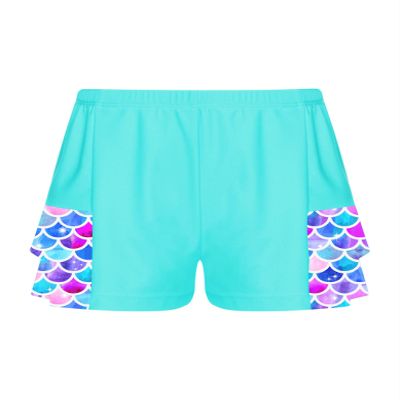 Hedmy Kids Girls Solid Color Elastic Waistband Quick Dry Casual Sport Shorts for Swimming Trainning Green Blue A 12 Years