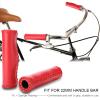 Bike Handlebar Grips, Comfort PU Leather Grips Hand Stitched Beach Cruiser Bike Grips with Double Lock, Fits Most 22mm (0.9") Bicycle Handlebar(Red) view 3