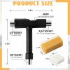 Threlaco 3 Pcs All in One Skate Tool Set Multi Function Portable Skateboard Tool with Skateboard Wax and Cleaner 2 in 1 T Type Hex Key and L Type Head Screwdriver for Gift(Metal Socket) view 2