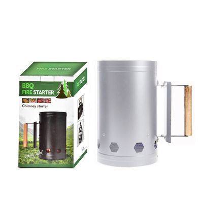 Charcoal Chimney Starter Heat Starter Accessory for Outdoor Cooking BBQ and Camping (White)
