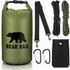 Foilswirl 1 Set Bear Food Bag for Camping Ultralight Food Hanging System Includes Waterproof Bear Bag, Nylon Ropes, Hooks for Camping Backpacking(10 L,Army Green) view 1