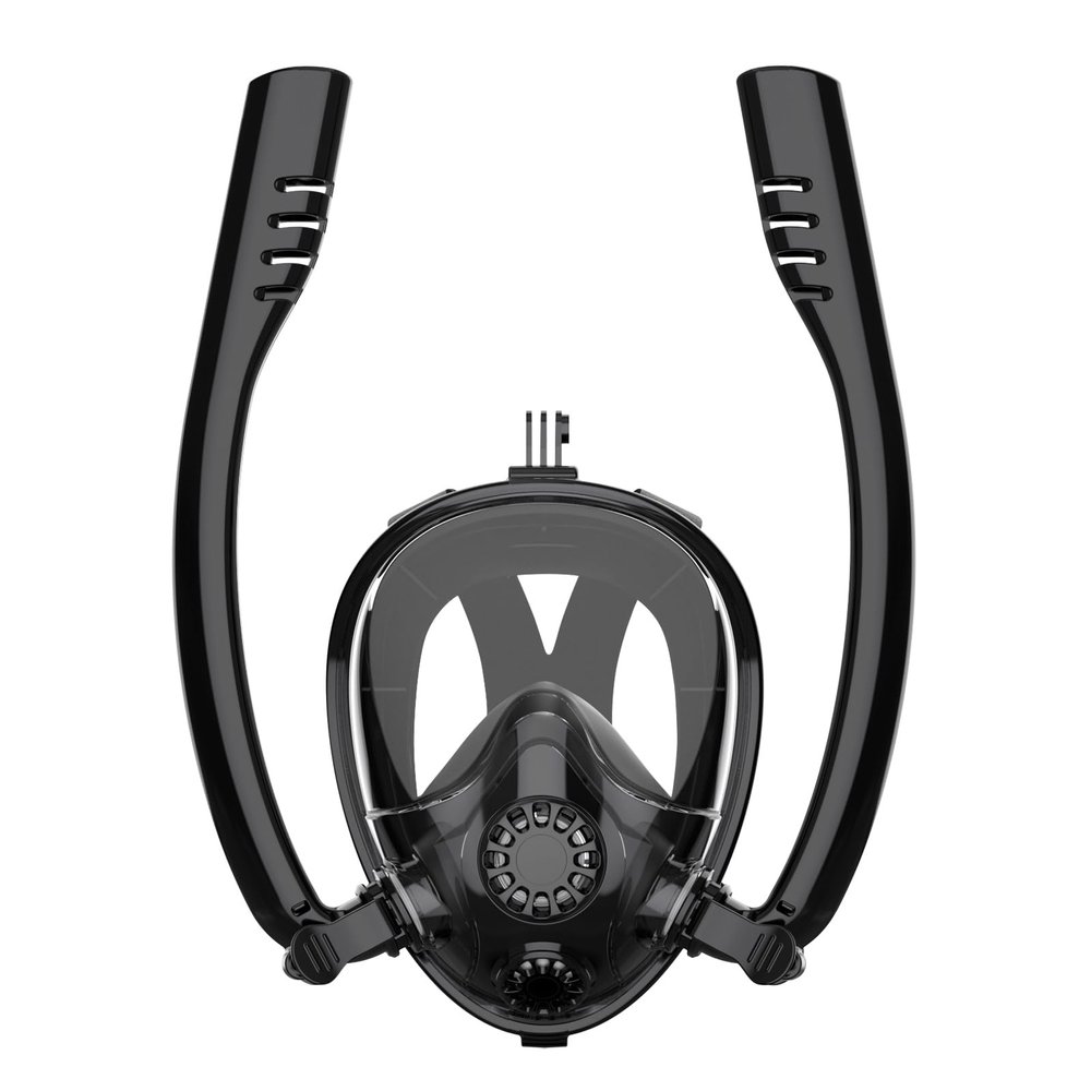 SMACO Full Face Snorkel Mask Compatiable with 0.5L/0.7L Mini Scuba Tanks, Scuba Mask with Anti-Fog& Leak Flat Lens and Camera Mount Support Both Snorkeling and Diving Within 10m Underwater