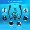 SMACO Full Face Snorkel Mask Compatiable with 0.5L/0.7L Mini Scuba Tanks, Scuba Mask with Anti-Fog& Leak Flat Lens and Camera Mount Support Both Snorkeling and Diving Within 10m Underwater view 4