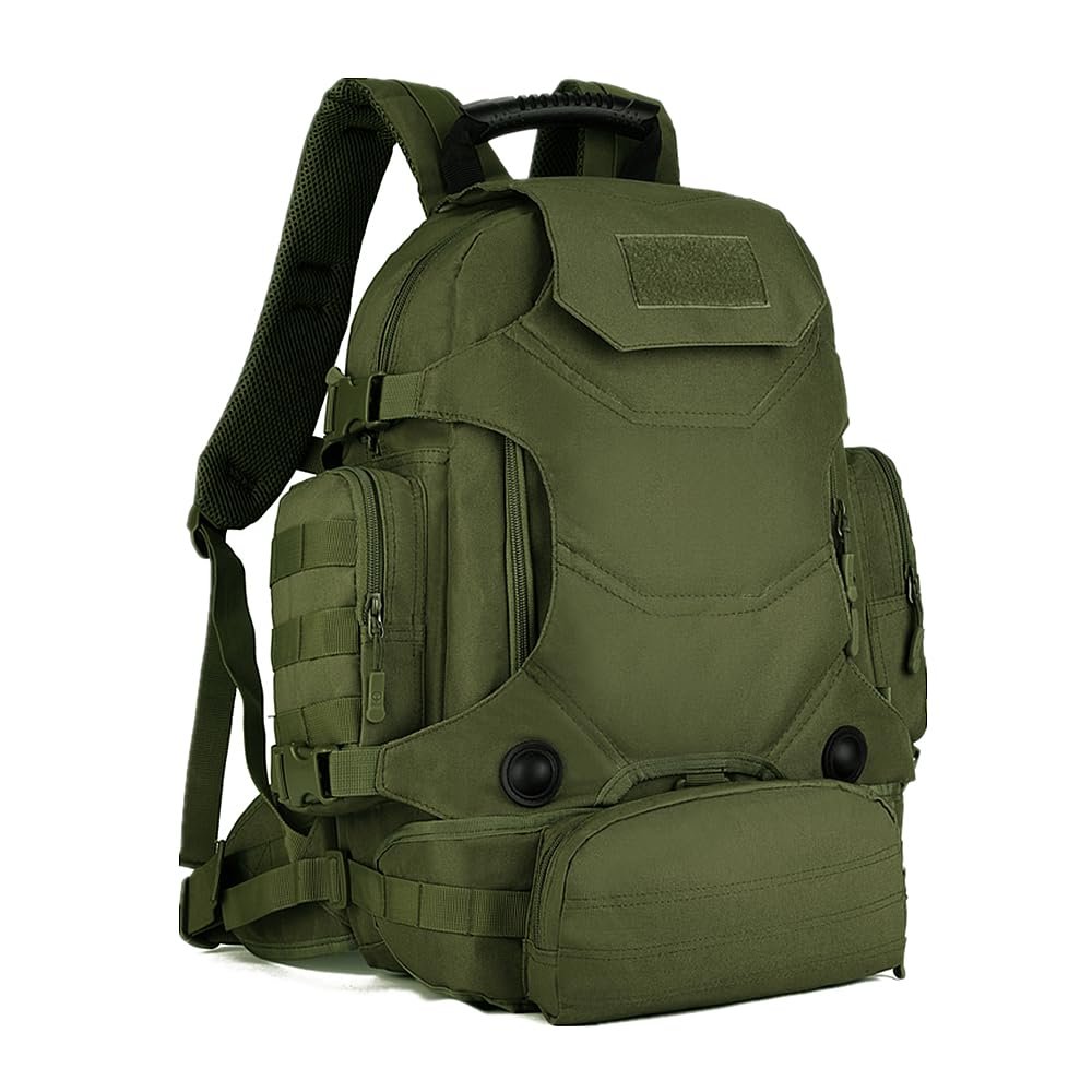 UNISTRENGH 40 Litre Tactical Backpack Multifunctional Trekking Rucksacks Outdoor Daypack Duffle Bag Urban Backpacking (Military Green)