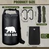 Foilswirl 1 Set Bear Food Bag for Camping Ultralight Food Hanging System Includes Waterproof Bear Bag, Nylon Ropes, Hooks for Camping Backpacking(20 L,Black) view 2